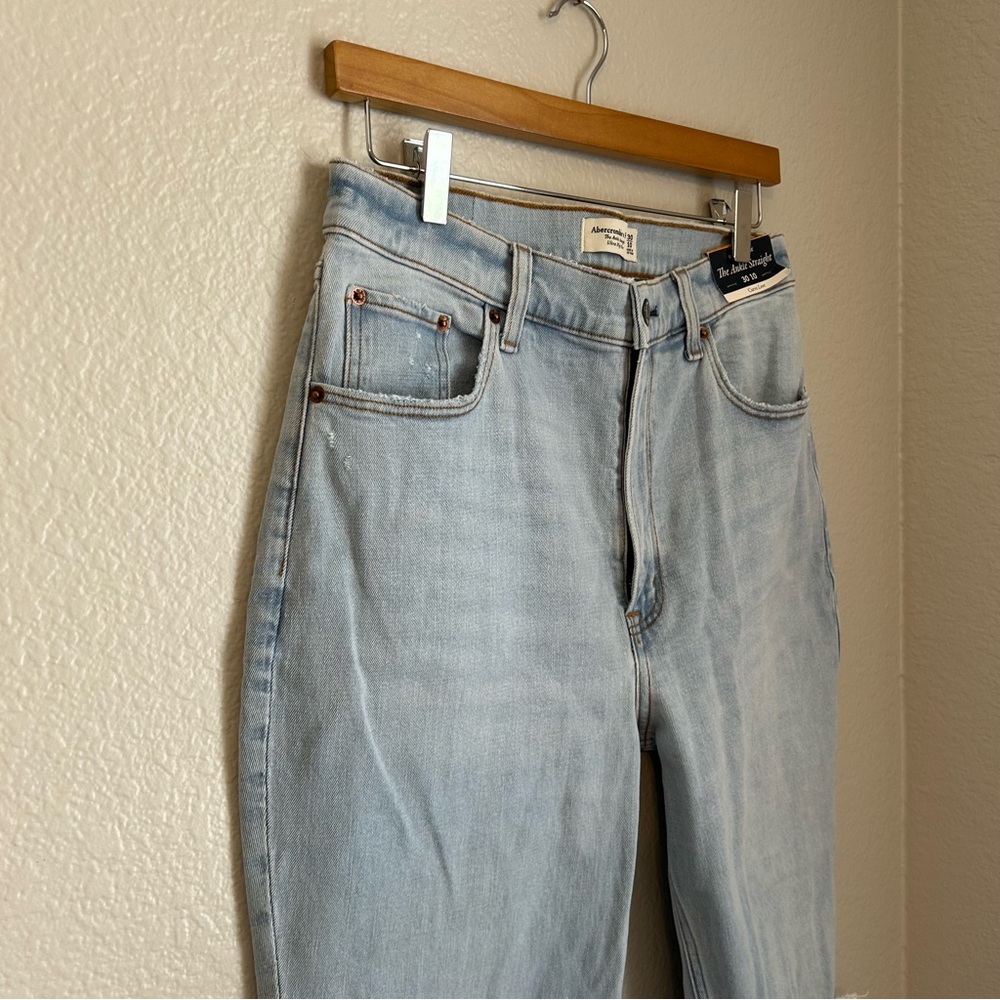 NWT, Abercrombie & Fitch Curve Love The Ankle Straight Ultra High Rise Jeans, 30 - Picture 3 of 11
